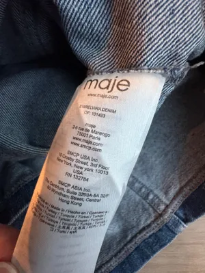Maje Puff Sleeve Denim Button-Front Dress thumbnail 7