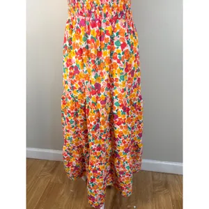 BTFBM‎ One Shoulder Maxi Dress Womens Medium Multicolor Excellent Floral Smocked thumbnail 8