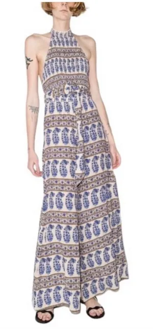 NWT Boteh Lazuli shirred halterneck jumpsuit size 1 thumbnail 1