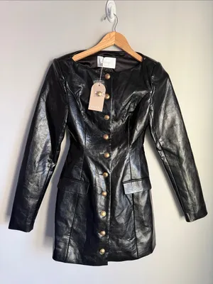 NEW MESHKI Nancy Faux Leather Mini Dress thumbnail 2