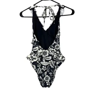 Anthropologie Maeve Ruffled Plunge One Piece Swimsuit Sz XS thumbnail 3
