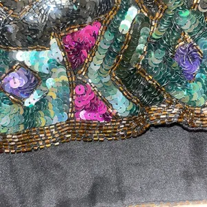 Vintage Art Deco 100% Silk Sequin & Beaded Top M thumbnail 15
