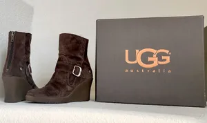 UGG Brown Heeled Boots thumbnail 1
