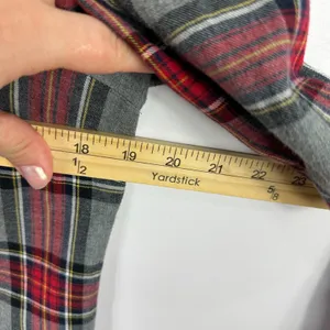 J. Crew Plaid‎ Flannel Button Down Boy Fit 4 Grey Red Tartan Holiday Preppy thumbnail 5