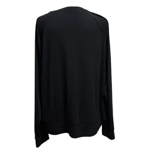 Cozy Earth Size L Crewneck Sweatshirt Black Lightweight thumbnail 2