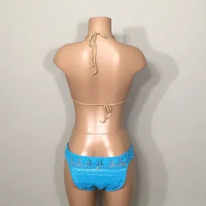 PILYQ Romance & blue crochet bikini set.M-top/L-bottom NWT thumbnail 6