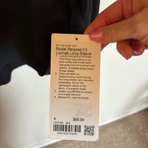 Lululemon Modal Relaxed Fit Lounge Long Sleeve NWT SZ 4 Black thumbnail 7