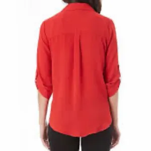 Iz Byer Vibrant Red Button-Down Shirt thumbnail 2