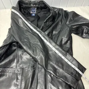 GAP Vintage Y2K 2000 Women’s Black Genuine Leather Jacket Size L‎ thumbnail 8