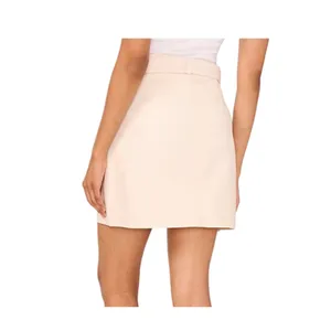 1. STATE Linen Blend Belted Mini Pencil Skirt White Swan Size 4 thumbnail 6