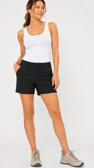 Eddie Bauer Women’s Black Hiking Trail Shorts 10 Nylon Zip Pocket Outdoor thumbnail 1
