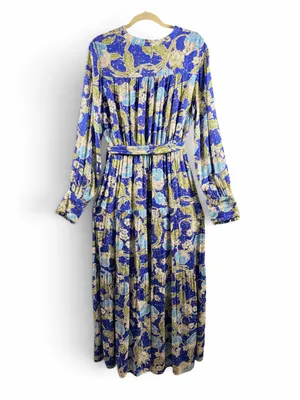 BTFL-LIFE Anniki Floral Long-Sleeve Maxi Faux Wrap Dress, Large thumbnail 6