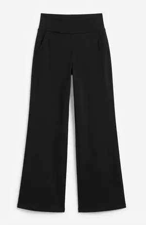 Women’s High Waist Wide Leg Yoga Pants with Pockets – Black, Size S thumbnail 1