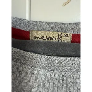 One World Womens Top XL Gray Beaded‎ Bling Candy Canes Bow Holiday Blouse thumbnail 4