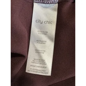 City Chic Burgundy Solid Sleeveless Fit Flare Dress Size XS/14 Back Zip‎ Belt thumbnail 8