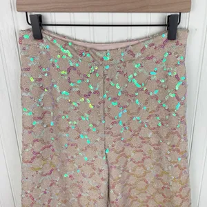 Anthropologie Ett Twa Showstopper Sequined Wide Leg Crop Pants Women's Size 0 thumbnail 5