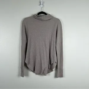 Aritzia TNA‎ Thermal Cowl Neck Tee Gray Sz S thumbnail 7