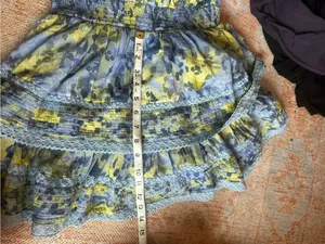 Aerie Rock n Ruffle animal print mini dress blue and green flowy size small thumbnail 10