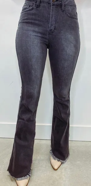 Black Bell Bottom Jeans Size L thumbnail 1