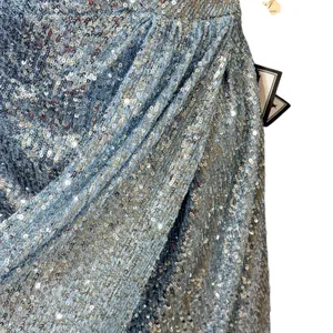 Eliza J Womens Light Blue Sequin V-Neck Side Drape Cocktail Dress Size 8 NEW thumbnail 7