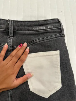 NWOT Current/Elliot Black And White Denim Skirt Size 26 thumbnail 3