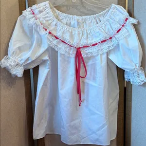 FINAL MARKDOWN Marco modes White Blouse with Red Ribbon Detail medium thumbnail 1