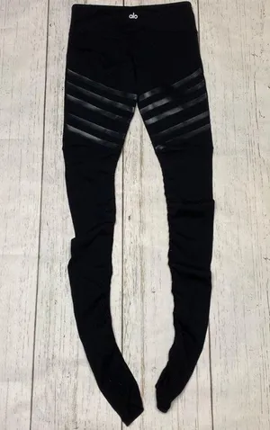 ALO High Waist Goddess Leggings in Black Gloss Stripe Size Small thumbnail 8