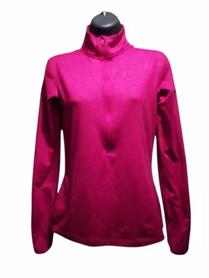 Nike Pro Dri-FIT Women's Red Quarter-Zip Athletic Jacket - Size S - A9 thumbnail 1