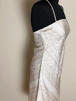Forever 21 Cream and Tan Leopard Satin Slip Dress thumbnail 3