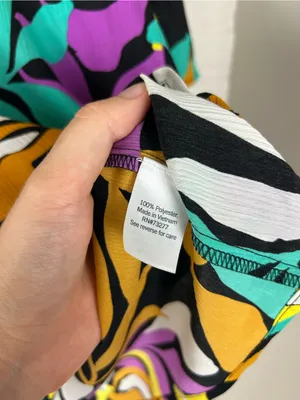 NWT Nine West Colorful Patterned Short Sleeve Blouse Size XL thumbnail 9