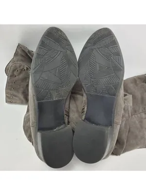 Lime Light Joaquin Faux Suede Studded Knee High Tall Gray Riding Boots Size 9 thumbnail 10