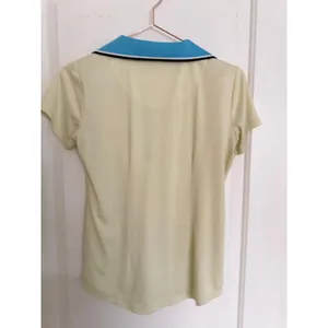 Sport Haley Polo Shirt‎ Women XS Yellow Turquoise Blue Contrast Trim Golf Top thumbnail 5