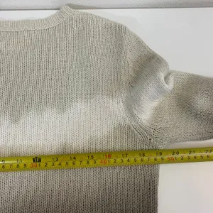 Splendid Women's S Ombre‎ Dip-Dye Cotton Shaker Knit Crewneck Sweater Taupe thumbnail 3