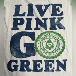 Vintage Victoria's Secret PINK Green and White Baseball Tee thumbnail 3