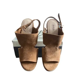 A.N.A‎ Daly Womens Cognat Brown Suede Strappy Open Toe Block Heel Sandals thumbnail 6