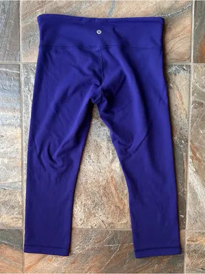 Lululemon Wunder Under Crop Leggings Indigo Purple Yoga Pants Size 8 thumbnail 2