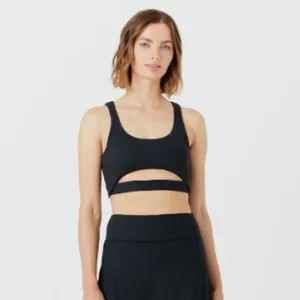 GIGI C Revolve Andrea Sports Bra Women's Small Black Ribbed Cutout V-Back New thumbnail 11