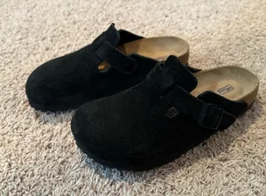 Boston Birkenstock Clogs Black Suede thumbnail 1