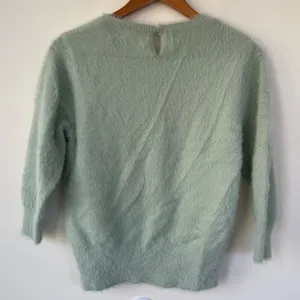 Anthropologie Rosie Neira Aubade Mint Green Fuzzy Sweater SP Small Petite thumbnail 7