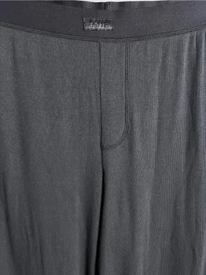 SKIMS Cotton Rib Relaxed Lounge Pants in Black. Size Medium thumbnail 5