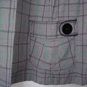 Venezia 18 Black White Fine Plaid Jacket Plus Green thumbnail 4