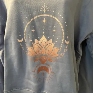 PACT 100% Organic Cotton Ombre Lotus Fleece Lined Slouchy Sweatshirt. 🪷large thumbnail 3