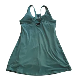 Rae Mode Womens Green Racerback Tennis Romper Dress with Built-in Shorts Large thumbnail 1