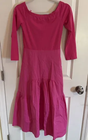 Tuckernuck Marissa Midi Off the Shoulder Dress Women's Sz X Small Pink thumbnail 1