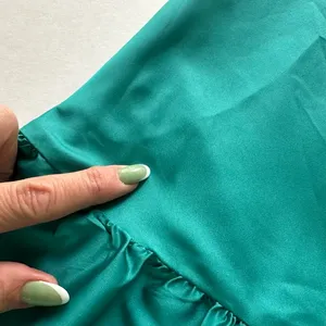 Hemline Rita Miin Ruffle Dress Emerald Green Size Medium Satin Cocktail Party thumbnail 10