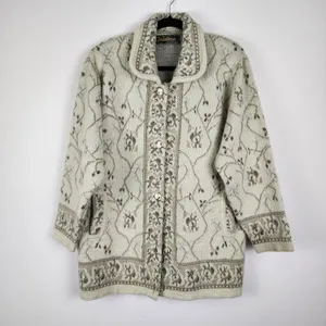 Vintage Cardigan Indutexsa Floral Knit Coastal Grandma Sweater thumbnail 15