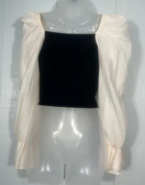 Miou Muse Eloise Black and Ivory Top Size Large EUC thumbnail 1