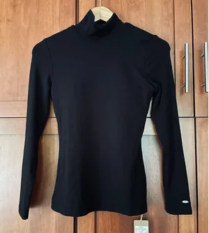 OGL Brami Top Turtleneck Long Sleeve Eco Mousse Black Size Small NEW thumbnail 1