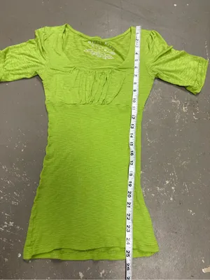 Derek Heart Y2K Lime Green Babydoll Coquette Hannah Montana Shirt Womens Small thumbnail 5