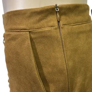 Love Riche Brown Faux Suede Braided Accent High Rise Zip Shorts Womens Medium thumbnail 7
